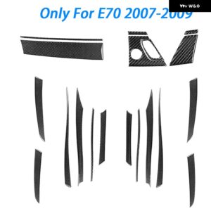 BMW X5 E70 2006-2013 カーボンドア パネル 装飾ストリップスタートストップスイッチカバー スーツ インテリア ACCESSORIERS ステッカー - Right hand drive