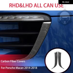 ポルシェ MACAN 2014-2018 フロント ヘッドライト アイブロウ トリム ストリップ 外装 カーボン ステッカー カー スタイリング ア - black