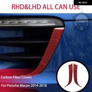 ポルシェ MACAN 2014-2018 フロント ヘッドライト アイブロウ トリム ストリップ 外装 カーボン ステッカー カー スタイリング ア - red