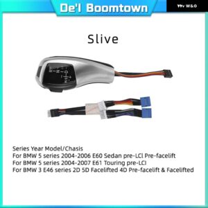 BMW LED ギアノブ シフト シフター レバー 1 3 5 6シリーズ E90 E60 E46 85 E86 E39 E53 E92 E87 E93 E83 X1 X3 Z4 E89 カーアクセサリー - E46 E60 E61 Sliver