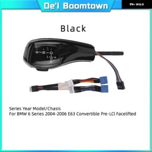 BMW LED ギアノブ シフト シフター レバー 1 3 5 6シリーズ E90 E60 E46 85 E86 E39 E53 E92 E87 E93 E83 X1 X3 Z4 E89 カーアクセサリー - E63 Black