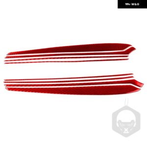 テスラ モデルY 2020 + モデル3 2017-2022 カーボンドアインナー パネル 装飾 ストリップカー インテリア アクセサリー ステッ - red