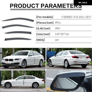 BMW 5シリーズ 520I 2003-2022 E60 F10 G30 ウィンドウバイザー ウインド ディフレクター バイザー レインガード ドアバイザー ベントシェード - F10