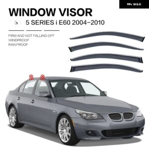 BMW 5シリーズ 520I 2003-2022 E60 F10 G30 ウィンドウバイザー ウインド ディフレクター バイザー レインガード ドアバイザー ベントシェード - E60