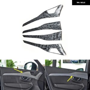 ボルボ XC90 2015 16 17 18 19 20 21 22 23 プラスチック 黒木目調 装飾 アクセサリー インテリア ギア トリム ステッカー - Door trims