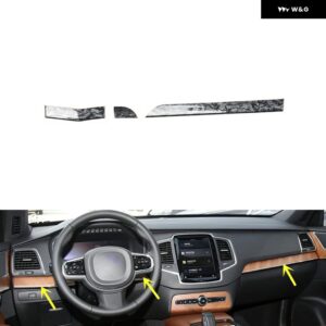 ボルボ XC90 2015 16 17 18 19 20 21 22 23 プラスチック 黒木目調 装飾 アクセサリー インテリア ギア トリム ステッカー - Car front