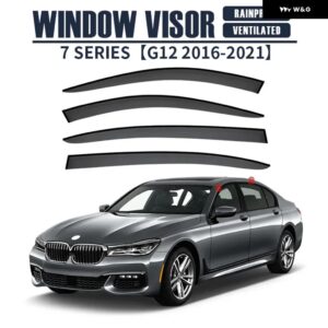 BMW 740LI E66 F02 G12 G70 ウィンドウバイザー アクセサリーブライトストリップウィンド ディフレクター バイザー レインガードドアバイザー - G12