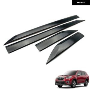 スバル フォレスター SK 2019 2020 ABSサイドドアラインドアボディモールドカバー トリム 装飾 カーアクセサリー - ABS　carbonfiber　A