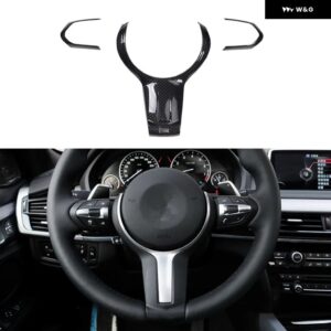 BMW X5 F15 2014-18 右ハンドル ABS カーボン スタイル 装飾 アクセサリー インテリア トリム ステッカー - TypeB steering wheel