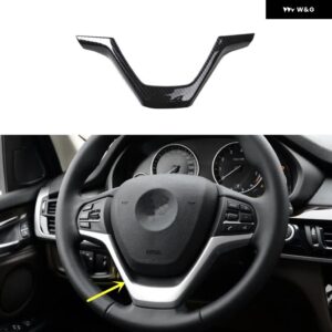 BMW X6 F16 2015-19 右ハンドル プラスチック カーボン スタイル 装飾 アクセサリー インテリア トリム ステッカー - TypeA Steering wheel