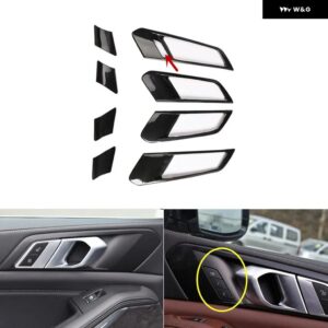 BMW X5 G05 2019-22 右ハンドル プラスチック カーボン スタイル 装飾 アクセサリー インテリア トリム ステッカー - TypeA Door handle
