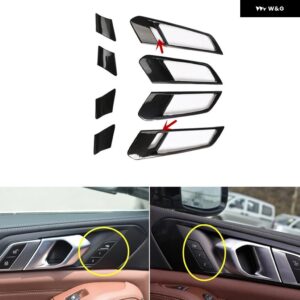BMW X5 G05 2019-22 右ハンドル プラスチック カーボン スタイル 装飾 アクセサリー インテリア トリム ステッカー - TypeB Door handle