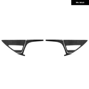 テスラ モデルY 2020+ モデル3 2017-2022 レッドカーボン テールライト 充電ポートランプアイブロウ パネル カバー トリム ステ - black