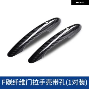 BMW MINI JCW カブリオ クラブマン カントリーマン F55 F56 F57 F60 カーボン ドアハンドル シェル 装飾 ドアハンドル プロテクター に適合 - With holes