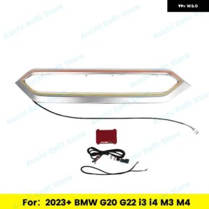 BMW 11色車 LEDベント 2023 + G20 G22 G80 G82 I3 I4 M3 M4 自動センター コンソール エア アウトレット 装飾 ランプ アンビエントライト - Silvery