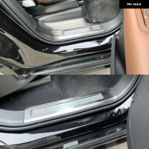 ボルボ XC90 XC 90 2016 -2020 ステンレス ドアドアシル スカッフプレート カバー ドアウェルカムフットペダルシルバーカバー - Built-in ss silver