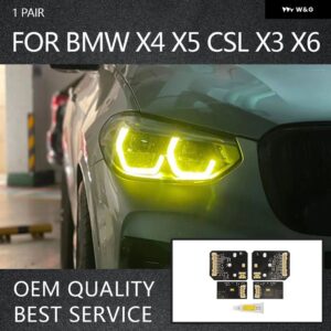 BMW X4 X5 CSL X3 X6 DRL LEDボード G01 G02 G05 G06 デイタイム ランニングライト レモンゴールドイエロー/RGB信号灯 - Gold DRL G01
