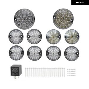 ランドローバー 10個 LED フォグランプ リバースライト ウィンカー ディフェンダー ライト ディフェンダー 90/110 1983-2016 - Transparent Shell