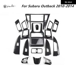 スバル アウトバック 10-2014 カーボン スタイル アクセサリー 室内 装飾 ステッカー ABS 美化パッケージ中央 制御 - lhd2