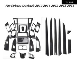 スバル アウトバック 10-2014 カーボン スタイル アクセサリー 室内 装飾 ステッカー ABS 美化パッケージ中央 制御 - lhd3