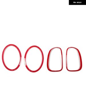 BMW ミニクーパー F56 F55 カーアクセサリー カーボン ヘッドライト フレーム 装飾 フレーム テールライト 外装 ステッカー ABS - red