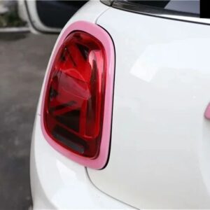 BMW ミニクーパー F56 F55 カーアクセサリー カーボン ヘッドライト フレーム 装飾 フレーム テールライト 外装 ステッカー ABS - Pink