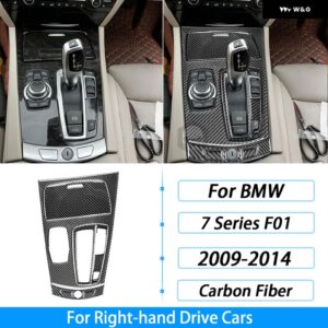 BMW 7シリーズ F01 2009-2014 カーボン中央 ギア シフト 収納 ボックス パネル スーツ トリム カバー 車内 装飾 ステッカー - black3