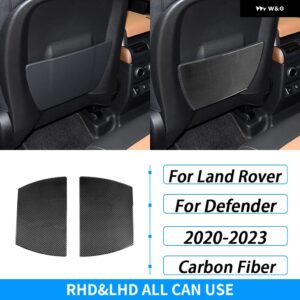 ランドローバー ディフェンダー 2020-2023 カーボンフロントシートバック 収納 パネル 装飾 カバー インテリア アクセサリー ステッカー - Black Carbon Fiber