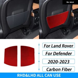 ランドローバー ディフェンダー 2020-2023 カーボンフロントシートバック 収納 パネル 装飾 カバー インテリア アクセサリー ステッカー - red carbon fiber