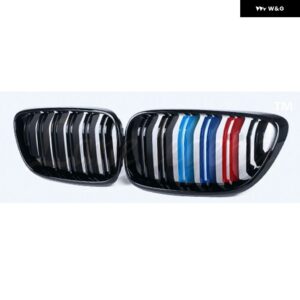 BMW ペアMカラー/グロスブラック フロント バンパー キドニー グリル グリル 2シリーズ F22 F23 F87 M2 2014-2020 カー スタイリング アクセサリー - a