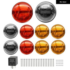 ランドローバー 10個 LED フォグランプ バースライトウィンカーインジケータライト 90/110 1983-1990/ディフェンダー 1990-2016 - Multicolor Shell
