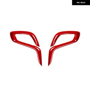 BMW リアルレッド カーボン自動 シフト ギアノブ トリム カバー カスタム アクセサリー F90 M5 F97 X3M F98 X4M 2019-2023 - red carbon fiber
