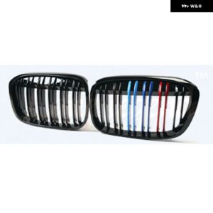 BMW X1 F48 F49 2016-2019 レーシング グリル フロント バンパー グリル レーシング グリル ダブルスラット グリル M スタイル 3色 グリル - a