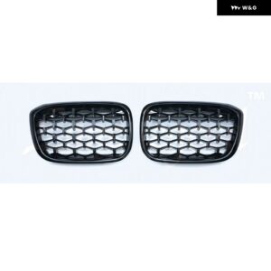 BMW 2個 フロント グリル キドニー グリル X3 G01 G08 X4 G02 2018 2019 2020 バンパー ダイヤモンド トリム レーシング グリル メテオ スタイリング - black
