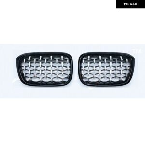 BMW 2個 フロント グリル キドニー グリル X3 G01 G08 X4 G02 2018 2019 2020 バンパー ダイヤモンド トリム レーシング グリル メテオ スタイリング - black and silver