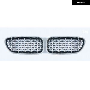 BMW 5シリーズ F10 F11 F18 520I 523I 528I 520D 530D 10-16 ダイヤモンドキドニー グリル フロント バンパー レーシングスポーツ グリル - Silver
