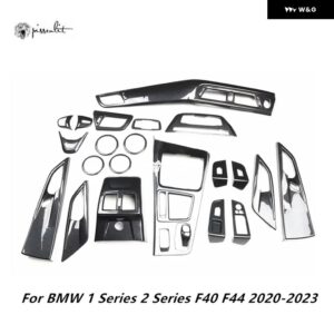 BMW 1 2シリーズ F40 F44 118I 120I 220I 2020-23 24 アクセサリー カーボン車室内 装飾 パネル ステッカー - black