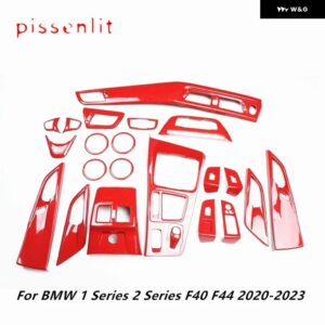 BMW 1 2シリーズ F40 F44 118I 120I 220I 2020-23 24 アクセサリー カーボン車室内 装飾 パネル ステッカー - red