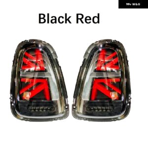 BMW 2PC LED テールライト ミニクーパー R56 R57 R58 R59 07-2013 ライト現場フォグブレーキリアウィンカー テールランプ - 2007-13 Black Red