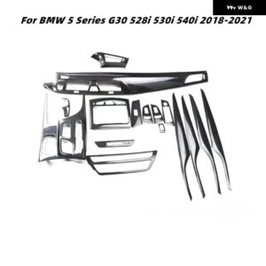 BMW 5シリーズ G30 528I 530I 540I 2018-21 インテリア トリム アクセサリー カーボンエア アウトレット センター コンソール パネル - carbon pattern