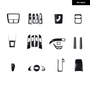 スバル フォレスター 2008-2012 カーアクセサリー中央 制御 ドアハンドル ウォーターカップ ギア シフト ヘッドカバー ABS ステッ - carbon　fiber　pattern
