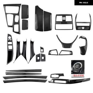 BMW 5シリーズ F10 523LI 520LI 525LI 2011-2016 アクセサリー カーボン インテリア 装飾 ギアエア アウトレット ハンドル ABS ステッカー - with start-stop-2