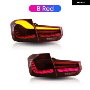 BMW 2X テールライト を見る F35 F30 318I 318LI 320I 3シリーズ 2013-18 LED ダイナミックウィンカー プラグアンドプレイランプテール - B Red 2PCs