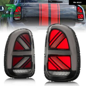 BMW 2X テールライト 現 MINI R60 2010-2016 LED ダイナミックウィンカー プラグアンドプレイテールランプリバースフォグ テールライト - 2010-16 black red