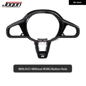 BMW カーボン ステアリングホイール カバー 装飾 トリム 2 3 4シリーズ M3 M4 G30 G31 G26 G03 G04 G07 G87 G80 G82 G81 F90 G06 G20 G22 2024+ - With ACC No M hole