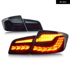 BMW 2X テールライト 5シリーズ F10 F18 2010-2018 LED ダイナミックウィンカー プラグアンドプレイテール ランプリバース テールライト - 2010-18 black mirror