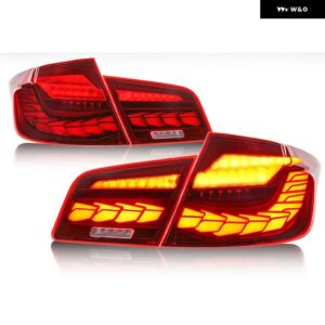 BMW 2X テールライト 5シリーズ F10 F18 2010-2018 LED ダイナミックウィンカー プラグアンドプレイテール ランプリバース テールライト - 2010-18 red mirror