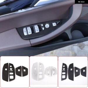BMW ABS クローム/カーボンウィンドウ リフトスイッチボタンフレームカバー トリム X3 X4 G01 G02 2018-2021 自動車アクセサリー カスタム