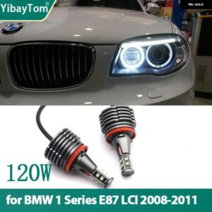 BMW LED エンジェルアイズ リングマーカー 電球 1シリーズ E87 LCI 116I 116D 118I 118D 120I 120D 123D 130I 2008-2011 120W H8 カス
