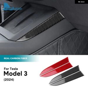 テスラ リアルソフトカーボンワイヤレス充電サイドステッカー モデル 3 ハイランド 2024 2025 トリム カーインテリアアクセサリー カスタ